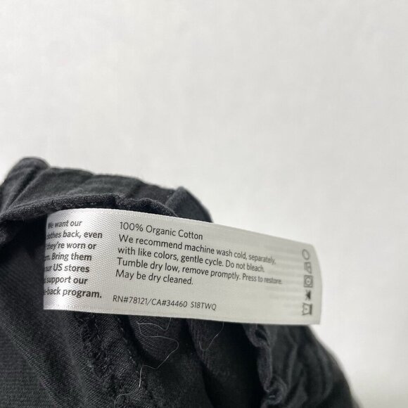 EILEEN FISHER Utility Tapered Ankle Pant Organic Cotton Classic Black sz Medium - Picture 7 of 7